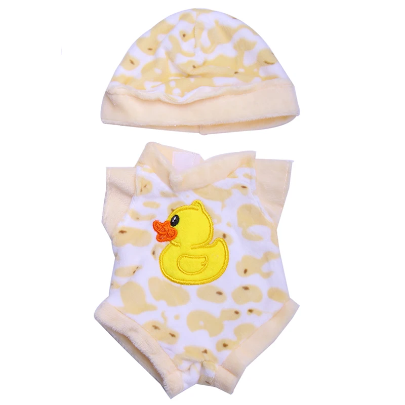 Симпатичная Пижама с узором утки и шапка для 14 дюймовой куклы 5 дюйма одежда