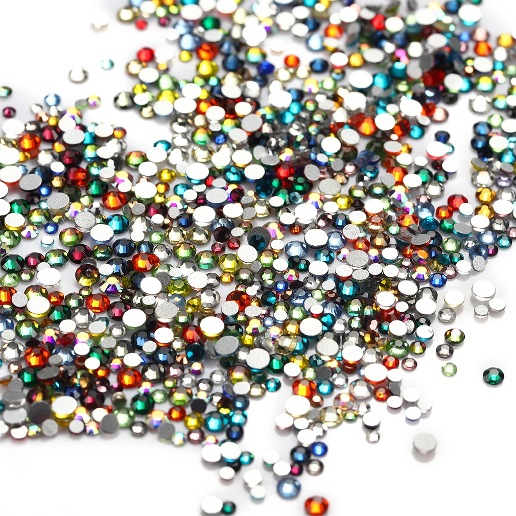 1 шт. в упаковке украшенные разноцветными кристаллами Стразы смешанные Размеры