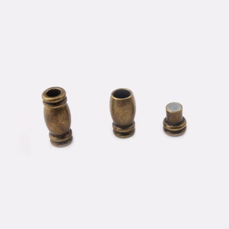 5 Sets Antique Bronze Oak Barrel Magnetic Clasps For 4mm Round Leather Cord DIY Bracelets Connectors Accessories Making Fittings | Украшения