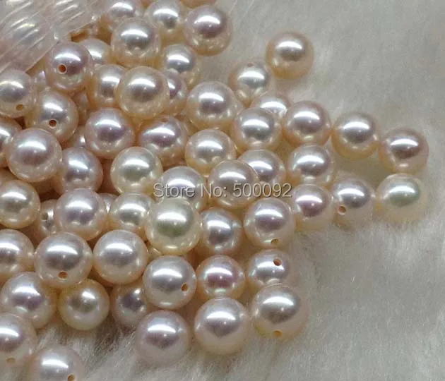 Великолепный круглый пресноводный жемчуг класса ААА 8 мм с полуотверстием|drill bits