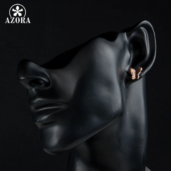 Серьги-бабочки цвета розового золота AZORA TE0094 | Украшения и аксессуары