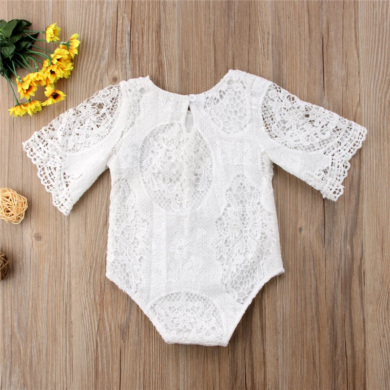 

Emmababy Toddler Newborn Baby Girl white Lace Floral Bodysuit fashion bebe girls Bodysuit summer Jumpsuit Outfits Sunsuit