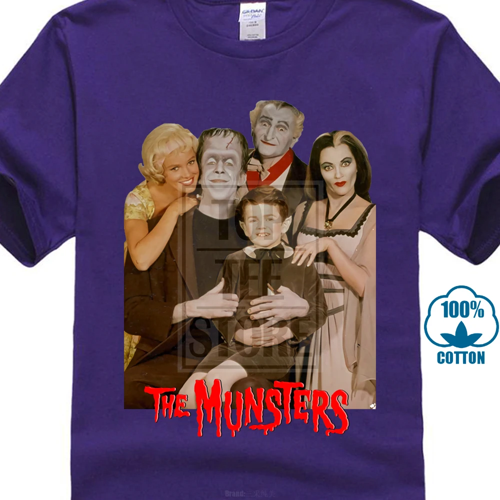 Семейная цветная футболка с принтом «Munsters», футболка из хлопка - Цвет: Фиолетовый