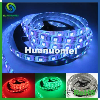 Бесплатная доставка 50 м rgb Светодиодная лента 5050 DC12V 60LED/m RGB цветная светодиодная