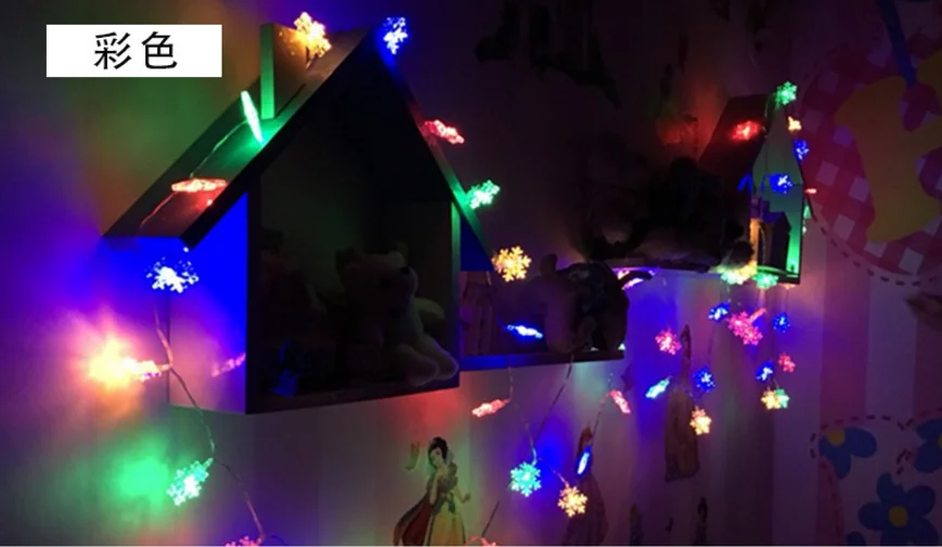 snow Colorful CHASANWAN 3 м 20 огней гирлянда из снежинок батарейный ящик новогодние украшения рождественские украшения для дома Navidad Natal Noel - Цвет: snow Colorful