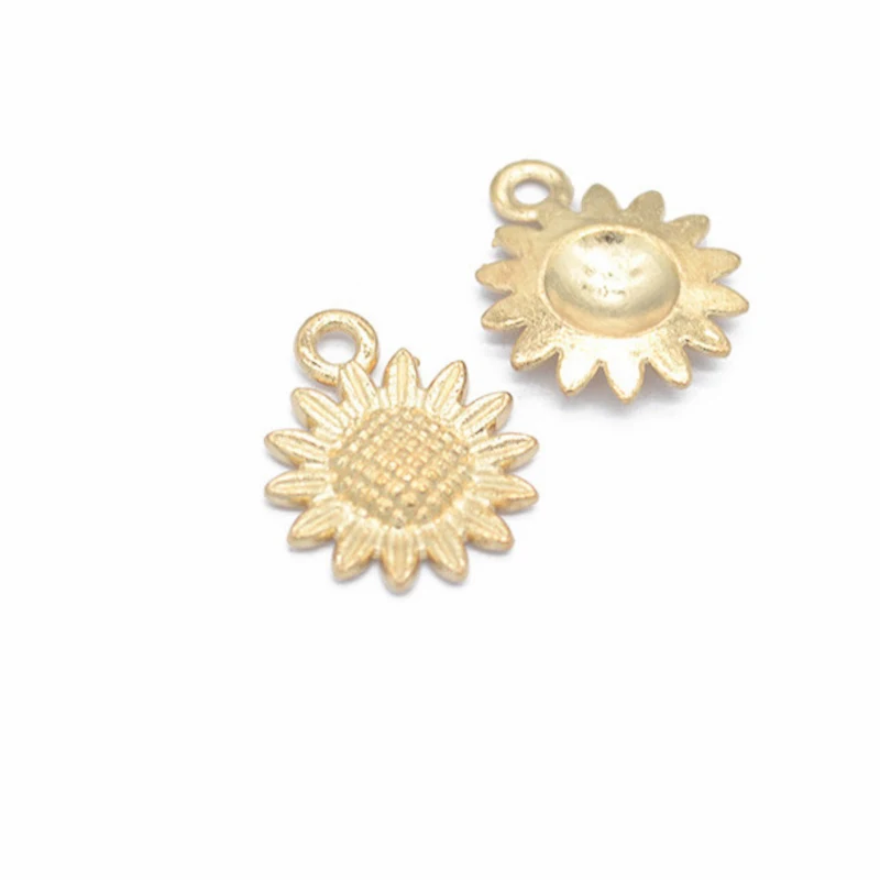 kc gold REGELIN 18*15 мм 50 шт./лот золото/серебро/розовое золото/подвеска золотого цвета подсолнечника талисманы Малый металлический лист DIY ювелирных изделий Аксессуары - Окраска металла: kc gold