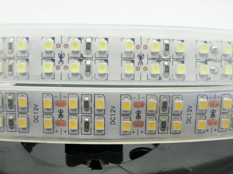 Супер яркая двухрядная DC12V SMD 3528 Светодиодная лента 1200LED 240 светодиодов/м 5 м/лот IP67