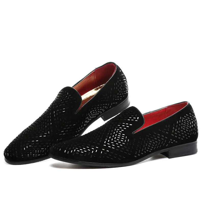 mens studded shoes black footwear rhinestone wedding luxury party shoes male cool designer loafers shoes for men