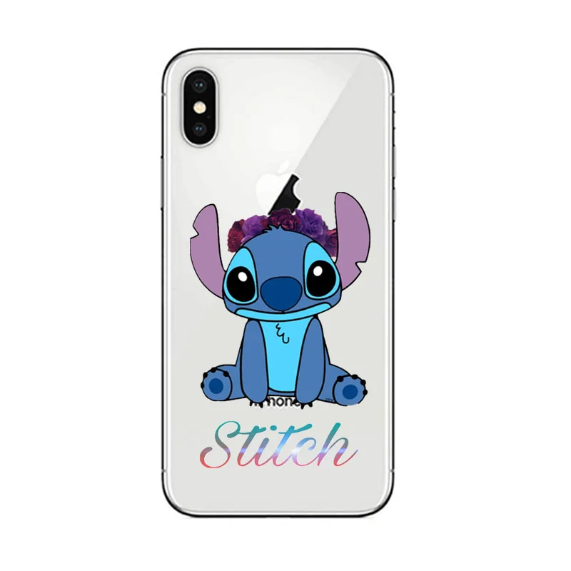 Lilo Ститч чехол для телефона милый мультяшный Мягкий ТПУ силиконовый чехол для apple iPhone 6 6S SE 5 5S 7 8 Plus X XR XS MAX Модный чехол