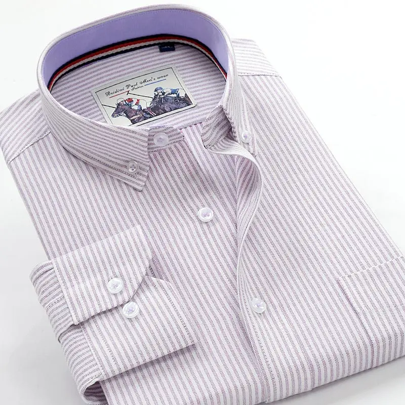 Новинка, Оксфордские мужские рубашки, 10xl, 11xl, 12xl, полосатые повседневные мужские рубашки с длинным рукавом, английский стиль, большие размеры, мужские рубашки 75-150 кг - Цвет: 518086