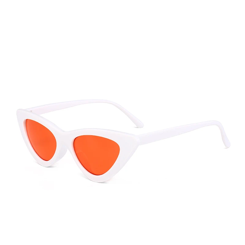 White Red Новые модные милые сексуальные женские солнцезащитные очки кошачий глаз, Женские винтажные брендовые маленькие солнцезащитные очки, женские солнцезащитные очки UV400 - Цвет линз: White Red
