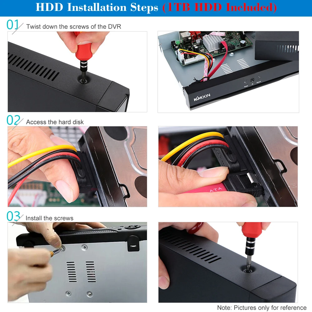 KKmoon Full 960 H/D1 DVR HVR NVR 16CH с 1 ТБ Seagate HDD HD P2P Onvif 16CH DVR видеорегистратор CCTV система безопасности управление приложением