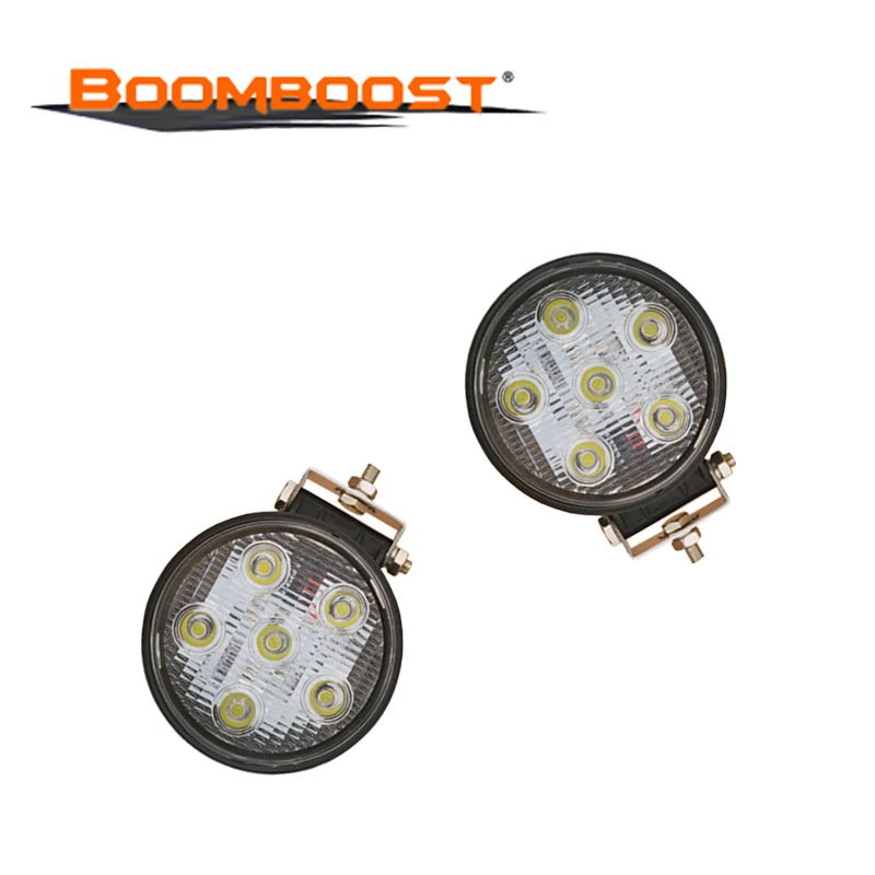 

2PCS 18W White 6LED Metal Waterproof Round Spot/Flood Beam 12/24V Work Light For 4x4 Tractor Vehicle Offroad Motorcycle Truck