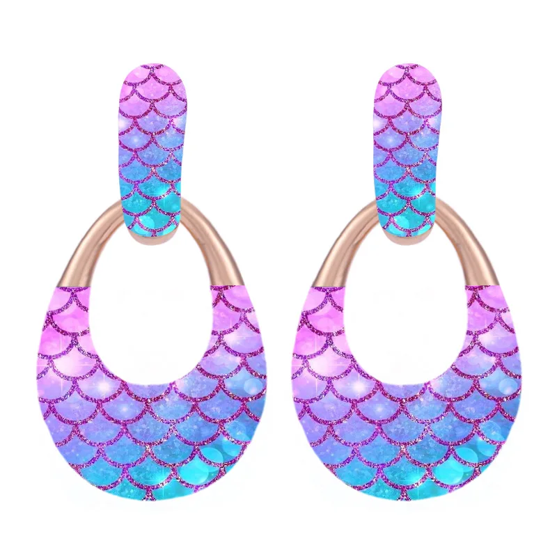 Flash Purple Sehuoran Oorbellen Pendientes Висячие серьги для женщин массивные серьги большие модные ювелирные изделия рождественские подарки - Окраска металла: Flash Purple