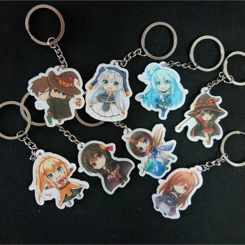 1 шт. аниме брелок kono subarashii sekai ni shukufuku wo брелки KAZUMA KonoSuba Aqua Megumin подарок подвеска