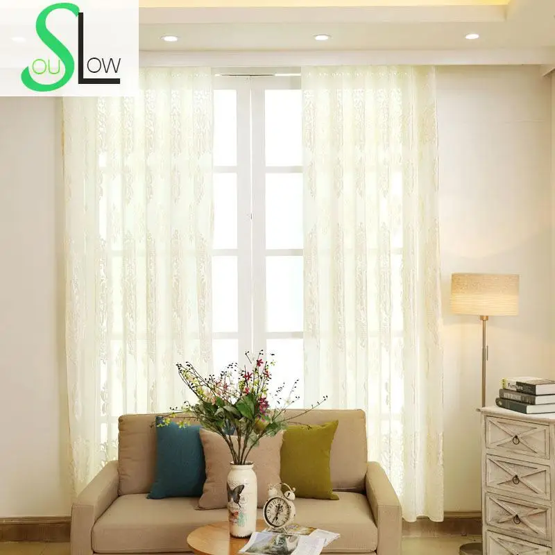 Белая прозрачная бархатная занавеска Slow Soul французское окно европейские
