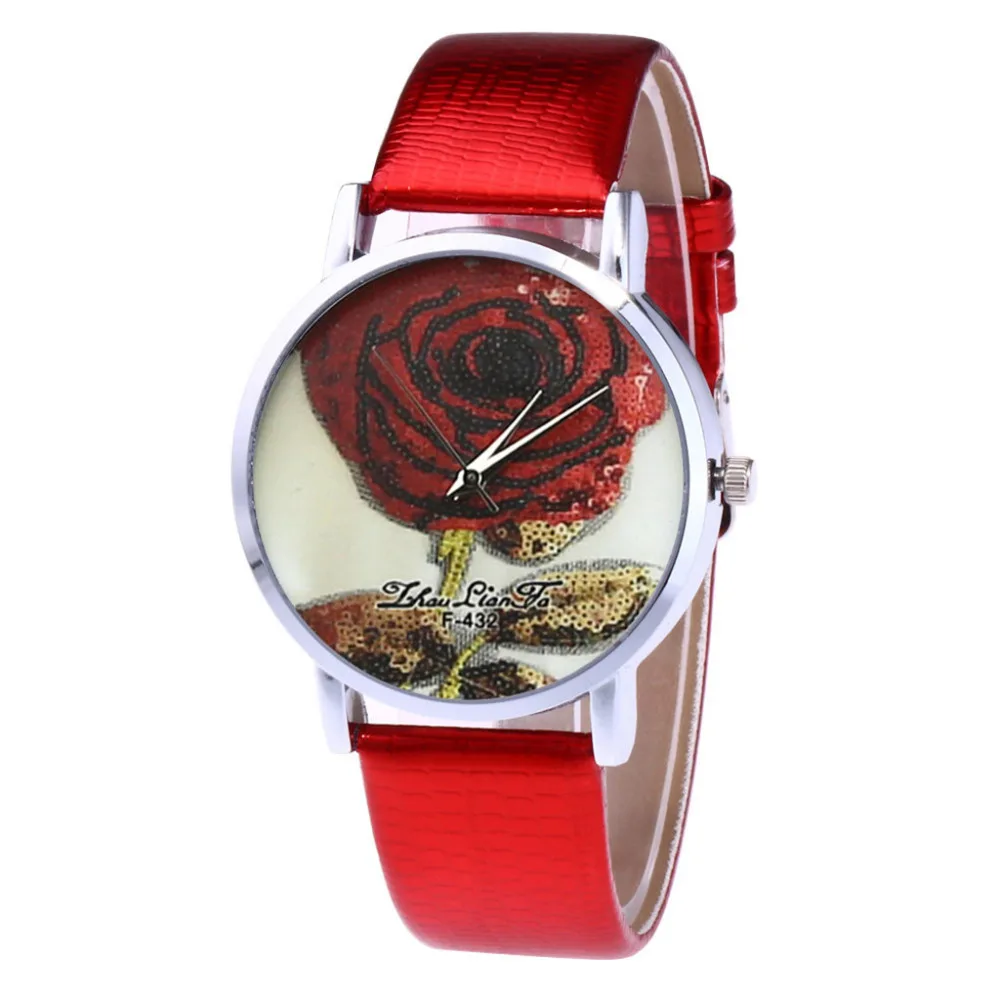 Кожаный ремешок Montre корейские женские студенческие часы Романтические с розовым