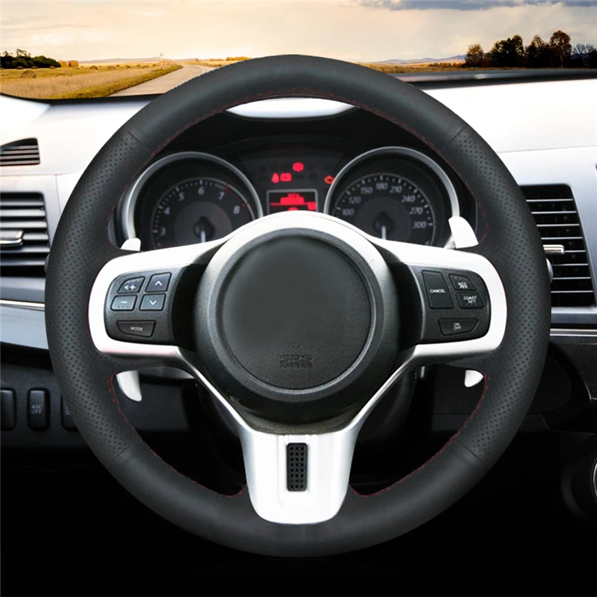 Чехол на руль MEWANT для Mitsubishi Lancer 10 EVO из натуральной кожи|car steering wheel cover|steering coverwheel