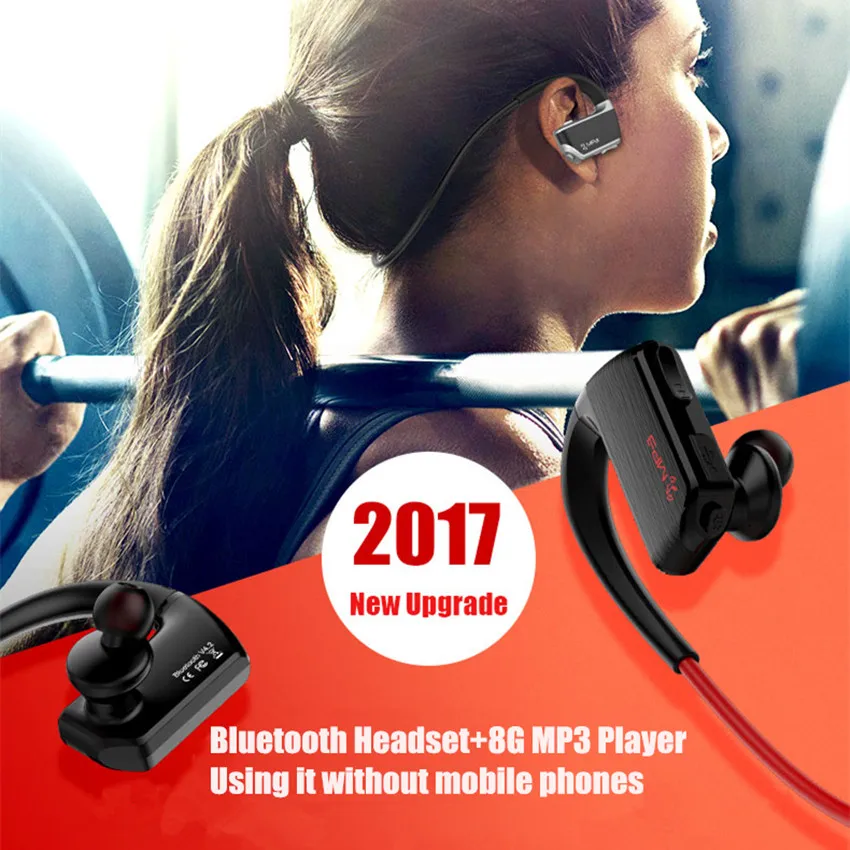 J2 IPX4 водонепроницаемый Mp3 музыкальный плеер 8 ГБ + беспроводные Bluetooth наушники