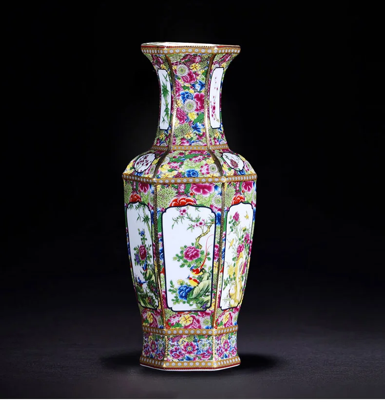 Цзиндэчжэнь изделия ручной работы под старину династии Цин qianlong покрытая эмалью ваза годовая ваза антикварная коллекция украшения