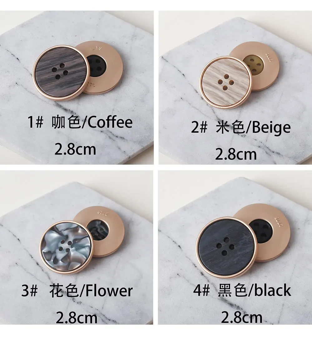 TQ 5pcs/lot high quality metal button bronze black coffee sewing button for jacket seweat overcoat garment accessories F4