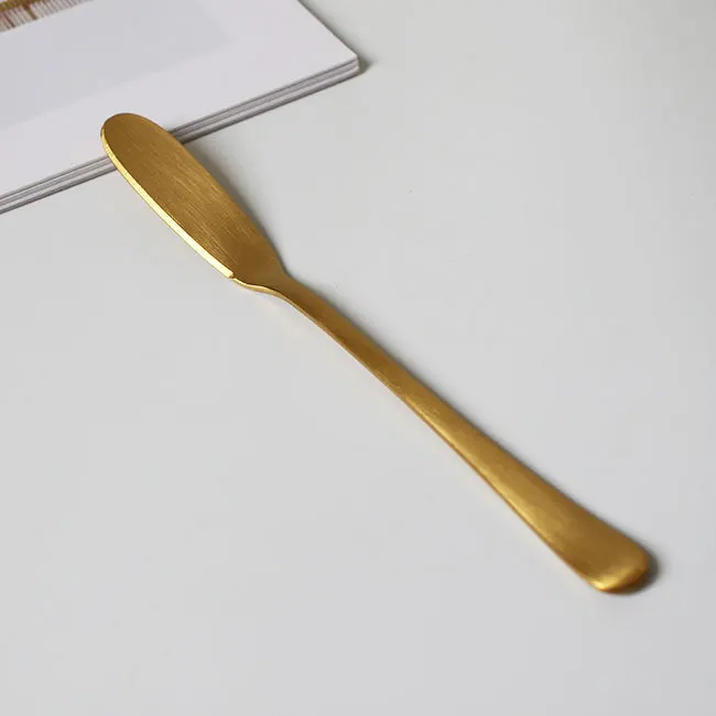 butter knife Креативная Золотая ложка для мороженого из нержавеющей стали для торта из Awberry фрукты Совок из говядины лопатка Keuken аксессуары нож для масла 1 шт - Цвет: butter knife