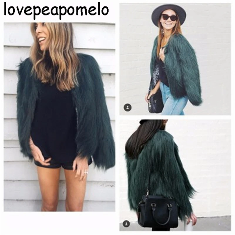 Winter Largr Size Women Fur Casual Europe American Big Size Women Costumes Fashion Female Faux Fur Lantern Sleeve Short CoatJ630