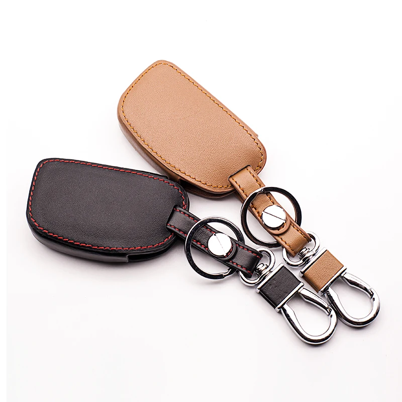 

2016 Popular High Quality Car Genuine Leather Case Cover fob for Hyundai 4 buttons remote control protect shell car-covers