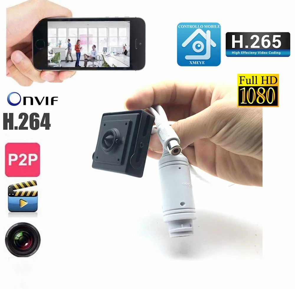2,0 мегапикселей Sony IMX323 мобильный телефон Удаленный просмотр Mini Micro 1080P HD P2P IP Сетевая камера Atm с POE и аудиовходом