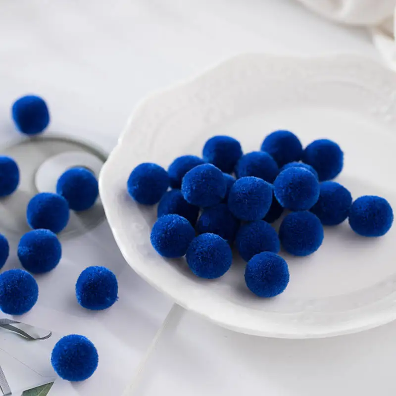 C24 Royal Blue Высокое качество 60 шт. 15 мм разноцветный помпон мех ремесло DIY мягкие помпоны свадебные украшения, шитье/клей на ткани аксессуары - Цвет: C24 Royal Blue