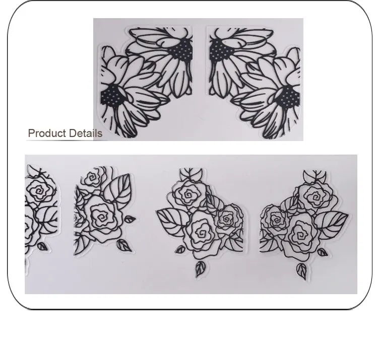 Новые 3D наклейки для ногтей с черными цветами 108 шт./лист высококачественные