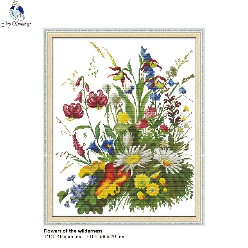 

Joy Sunday цветы дикой природы домашний декор картины напечатанные на холсте DMC 11CT 14CT вышивка крестиком наборы