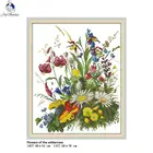 Joy Sunday цветы дикой природы домашний декор картины напечатанные на холсте DMC 11CT 14CT вышивка крестиком наборы