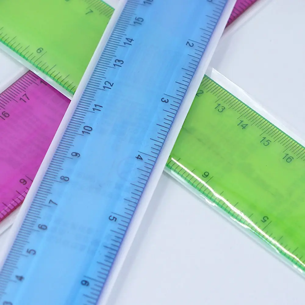 

1pc 30cm Colored Plastic Flexible Ruler School Stationery Measuring Tool Drawing Template Promotional Gift School Supplies