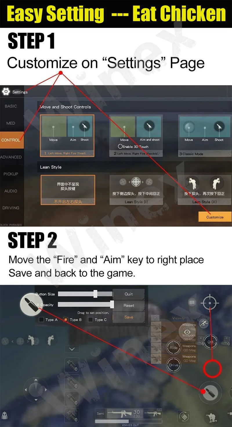 Геймпад Pubg контроллер мобильный свободный Android джойстик/качество 6 пальцев игровой коврик контроллер игровые плееры для Iphone Xiaomi