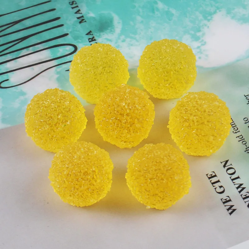 

100pcs/lot 16mm Cute Kawaii Resin Round Candy Beads Miniature Cabochon For Art Supply DIY Scrapbooking Decorative Craft