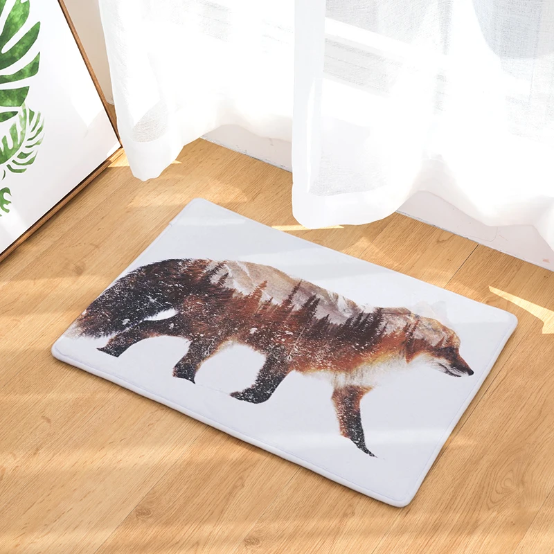 7 видов противоскользящие напольные коврики с изображением животных волков леса