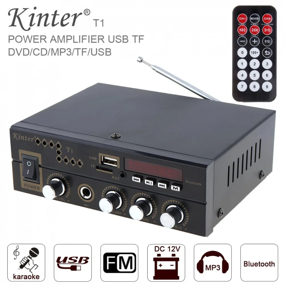 2CH Bluetooth аудио плеер Автомобильный усилитель FM Радио стерео плеер Поддержка SD USB DVD MP3 с пультом дистанционного управления для автомобиля мотоцикла