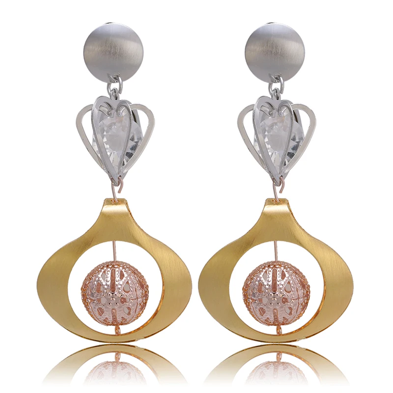 Роскошные серьги цвета шампанского с кристаллами ювелирные изделия золотого