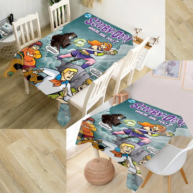 Настраиваемая 3D скатерть Scooby Doo Водонепроницаемая плотная прямоугольная Свадебная Скатерть 90X90 см, 100X140 см - Цвет: 7