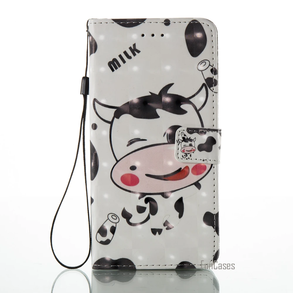 Luxury 3D Painted PU leather Flip Case For Samsung S8 Plus S6 Edge S7 S5 Cows Case For Samsung Galaxy J3 J5 J7 A5 A3 - Цвет: 10