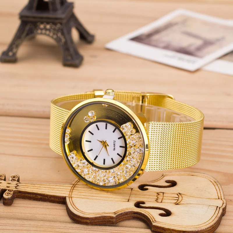 Новинка 2017 года модные повседневные Роскошные Брендовые женские часы с сетчатым