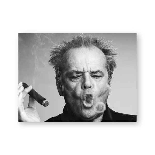 

Jack Nicholson Cigar Poster Wall Art Prints , Black and white Canvas Paintings Jack Nicholson Photo Wall Picture Art Decor