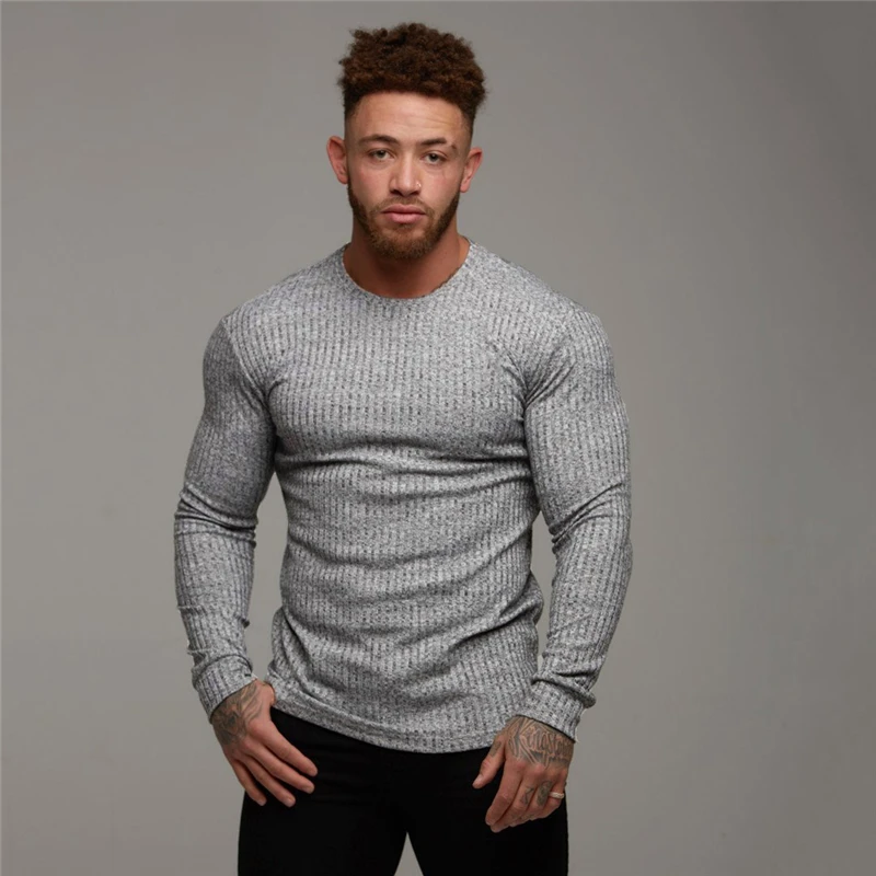 2021 Осенняя мода мужские свитера с О образным вырезом Slim Fit Knittwear мужская длинным