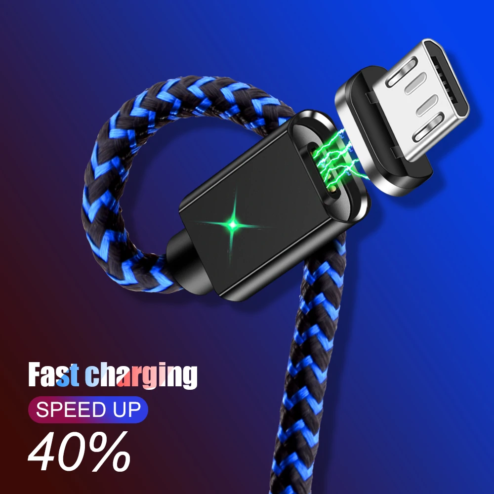 Магнитный кабель Олаф Micro USB, быстрая зарядка, 3А, шнур microusb для xiaomi, huawei, Android, быстрый кабель для мобильного телефона, провод для передачи данных