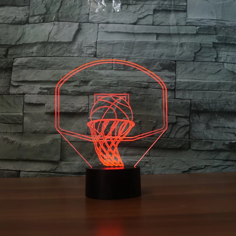 

3D Basketball Backboard Shape Table Lamp 7 Color Changing LED Nightlight Kids USB Lampara Baby Sleep Lighting Bedside Decor Gift