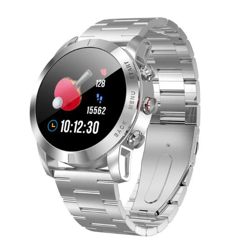 steel silver Ravi S10 спортивные Бизнес Для мужчин Смарт-часы IP68 крови Давление сердечного ритма фитнес-трекер компас Smartwatch соединение Android IOS - Цвет: steel silver