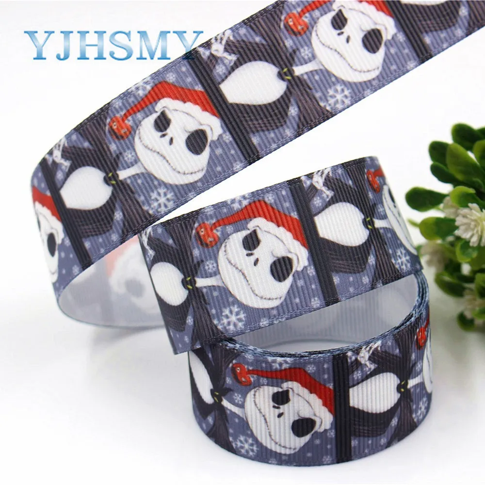YJHSMY,G-18927-1254,25 mm 10 yards Halloween Ribbons Thermal transfer Printed grosgrain,Holiday decoration DIY materials images - 6