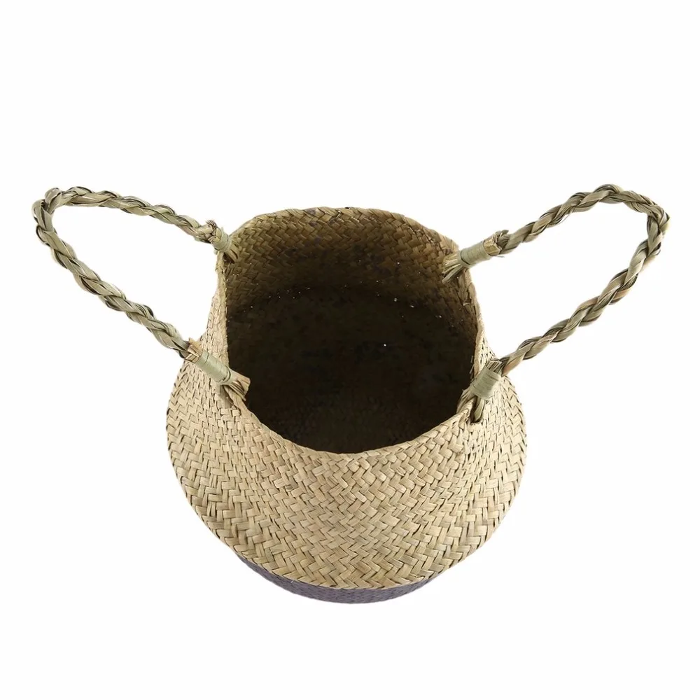 Складной водорослей сплетенные корзины цветов ручной работы сеялки Tote живота