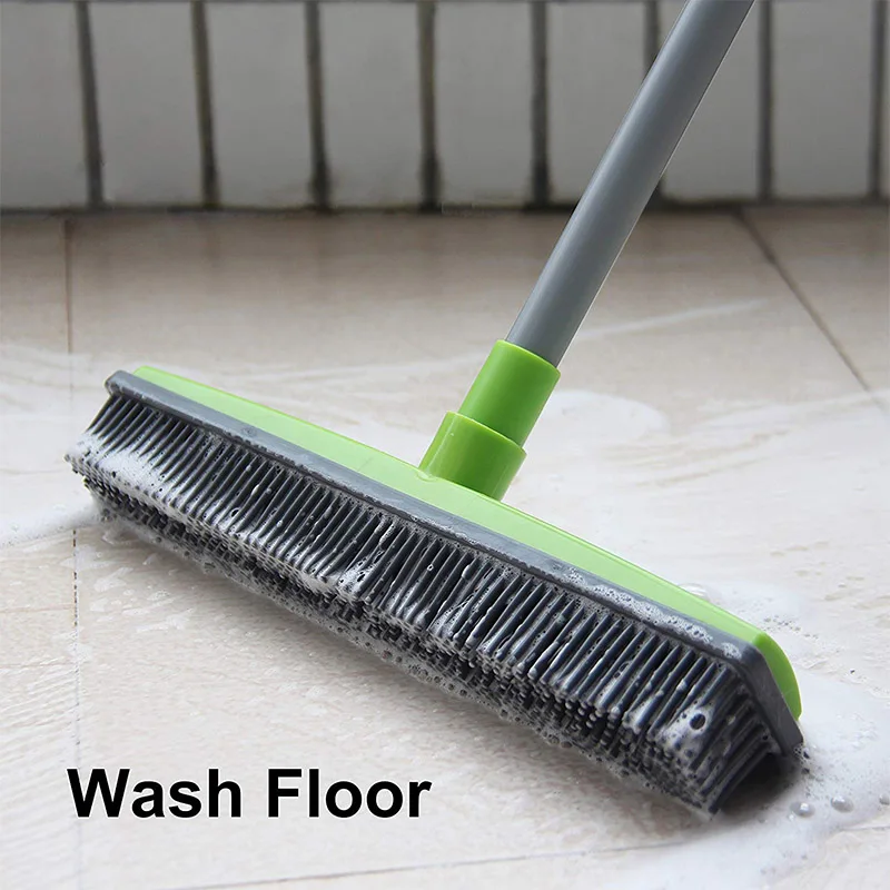 Длительное нажатие резиновая Веник Щетиной Sweeper Ракель царапин щетины Веник для домашних животных кошка собака волосы ковер лиственных пород Windows чистке
